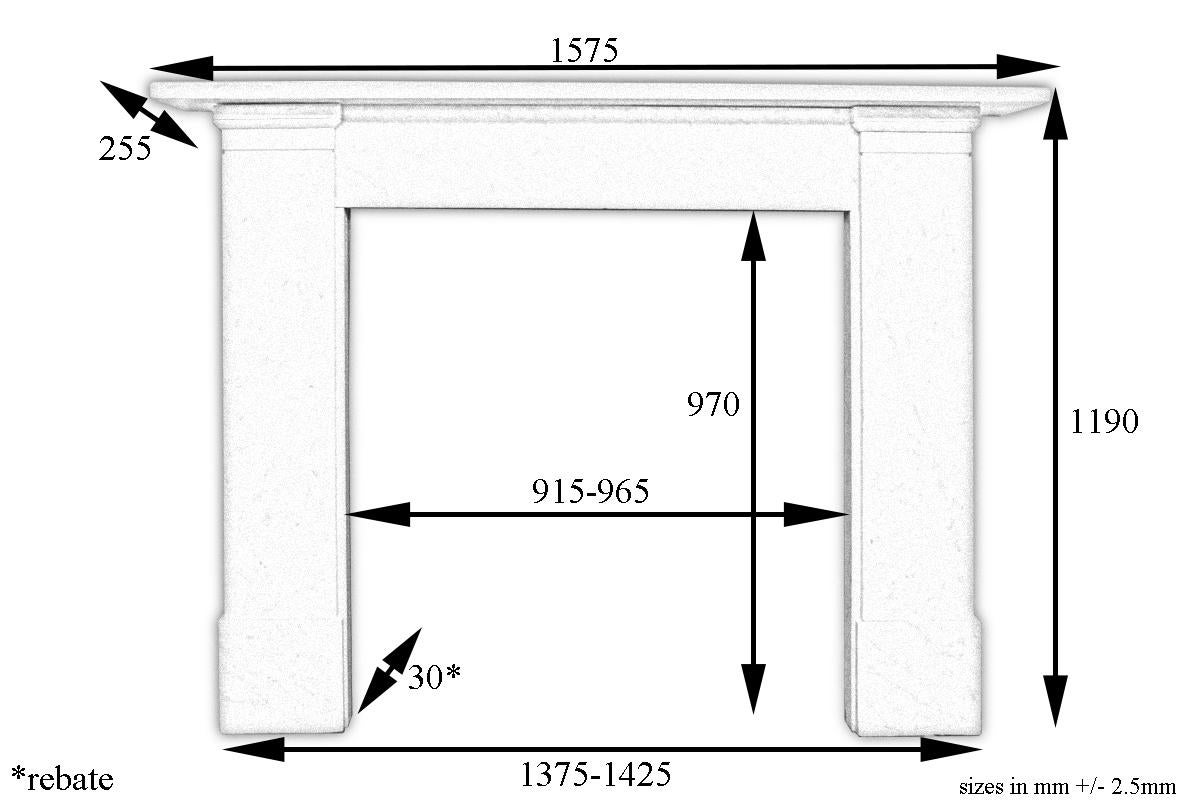 English Antique Victorian 19th Century Carrara Marble Fireplace Surround