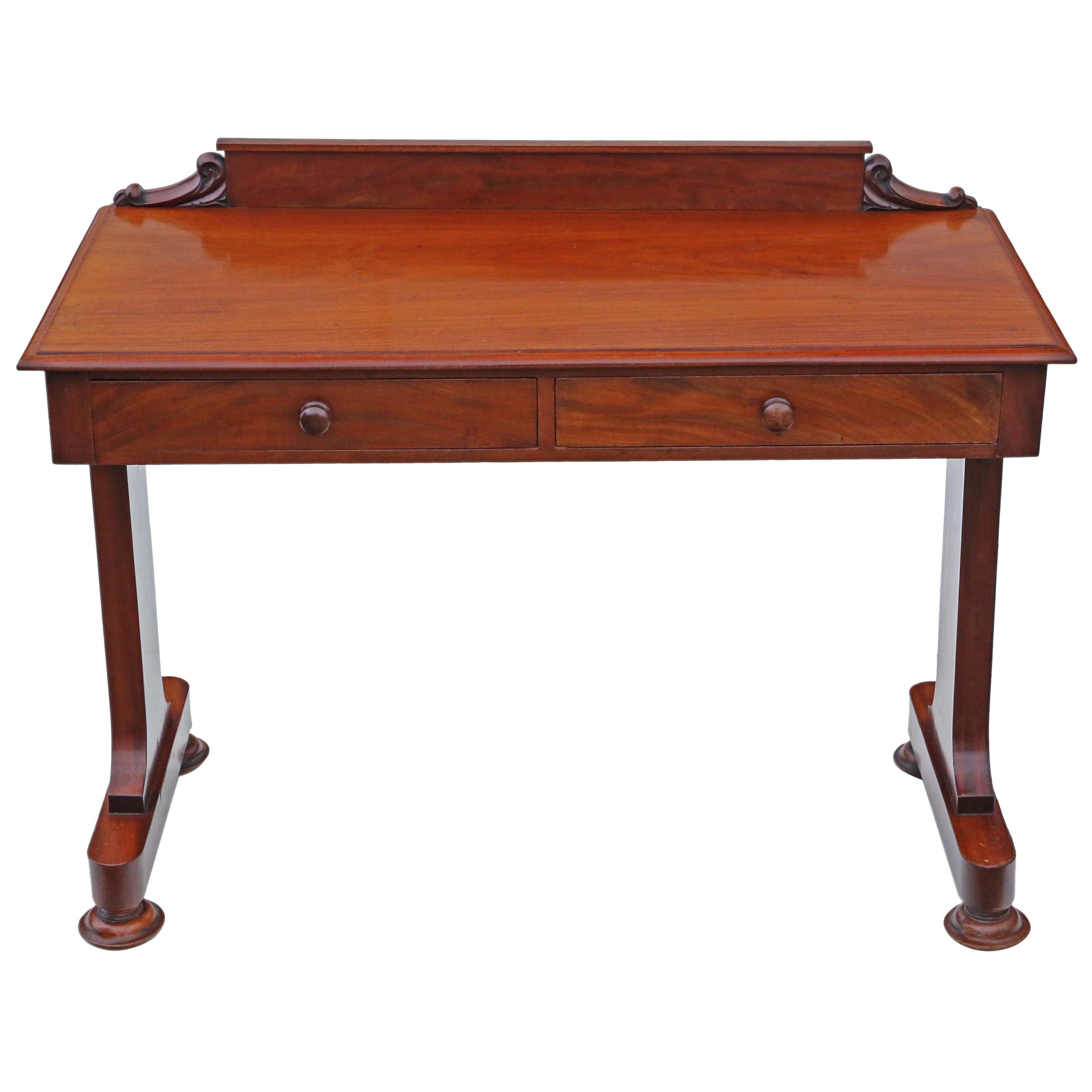 Antique Victorian 19th Century Mahogany Writing Desk Dressing Table