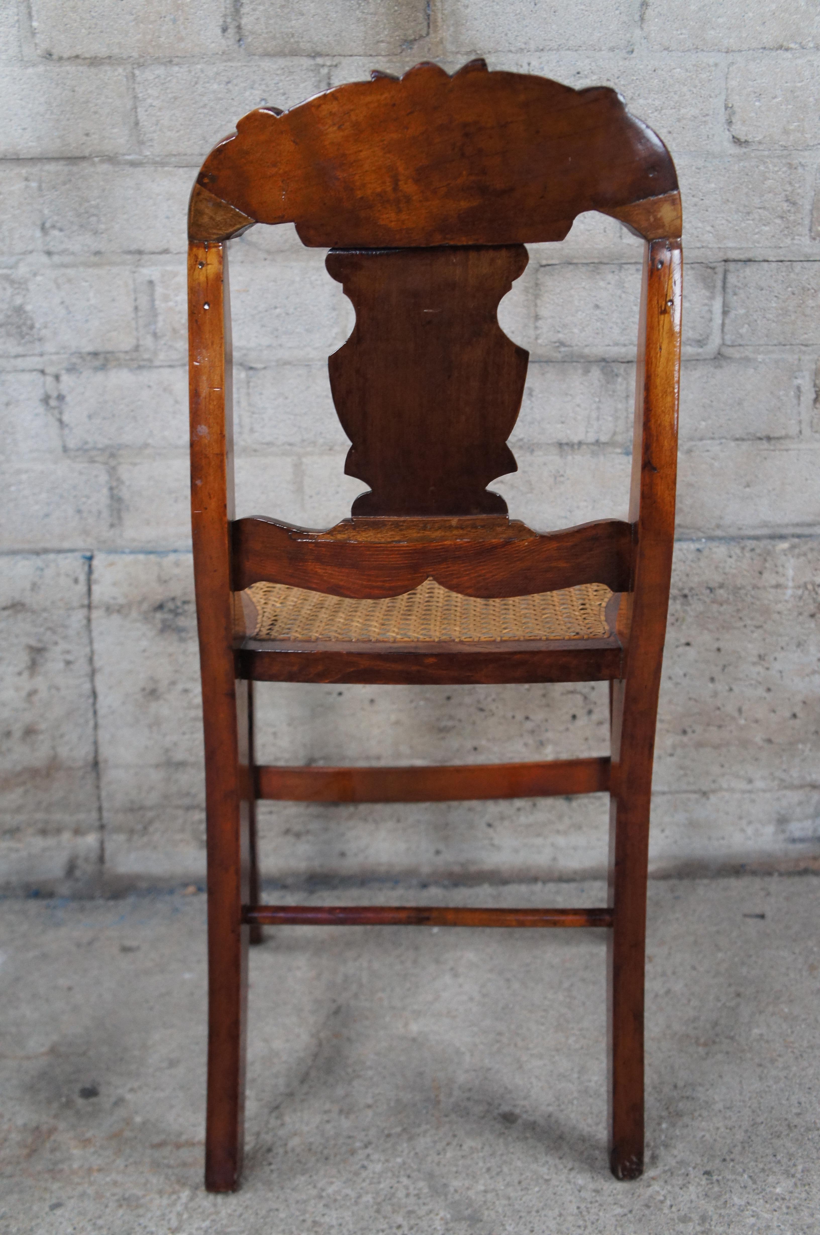 Antique Victorian 19th Century Walnut Caned Dining Side Accent Desk Chair  For Sale 6