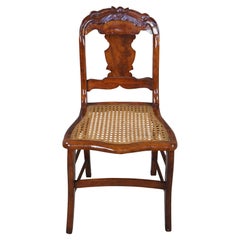Antique Victorian 19th Century Walnut Caned Dining Side Accent Desk Chair