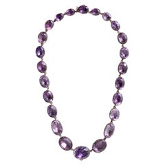 Antique Victorian 200 Carats Amethyst 9K Gold and Silver Riviere Necklace Antique Victorian 200 Carats Amethyst 9K Gold and Silver Riviere Necklace