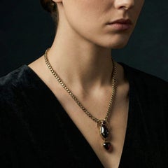 Antique Victorian 20kt Gold Snake Necklace with Garnet