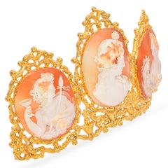 Antique Victorian 21K Gold Cameo Tiara