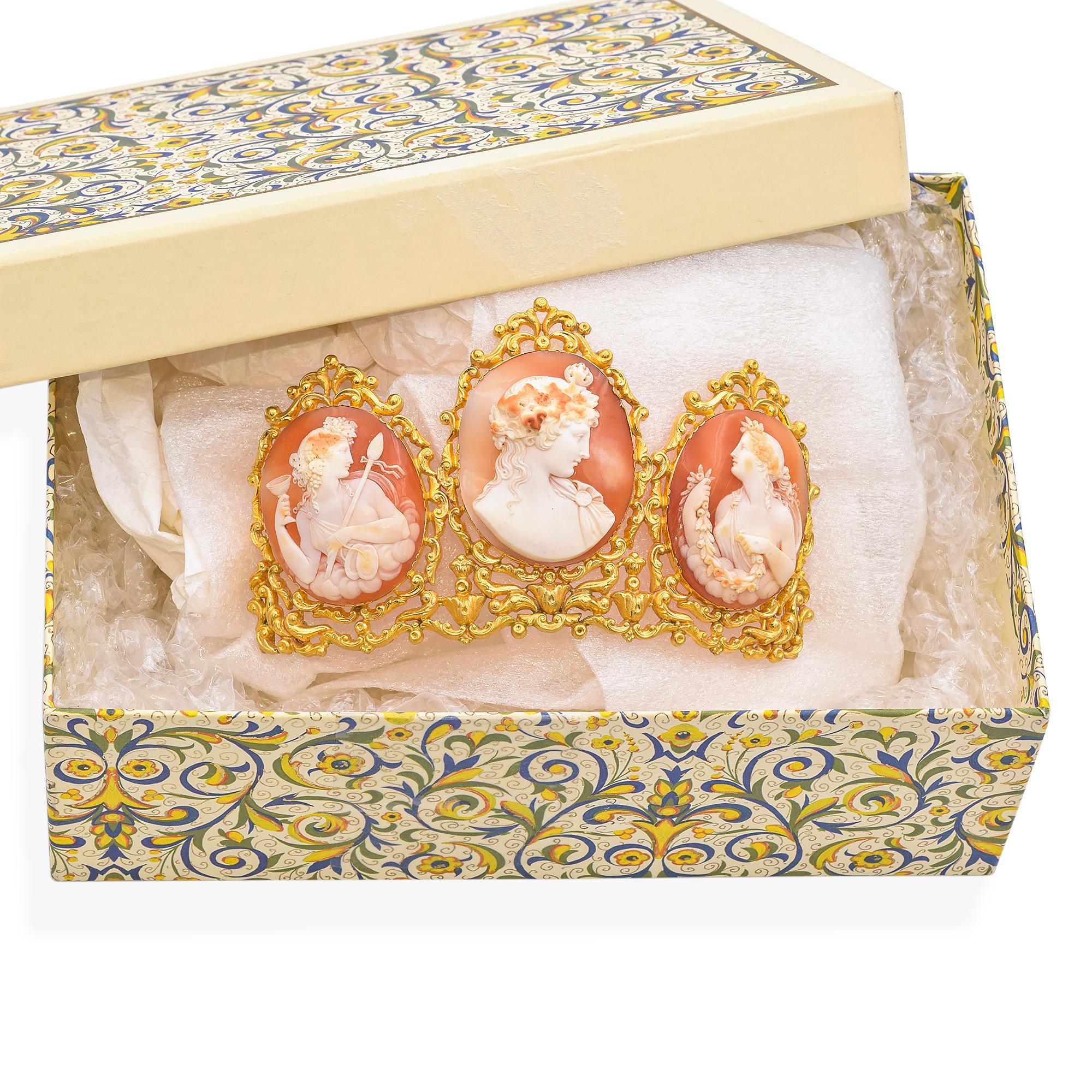 Antique Victorian 21K Gold Cameo Tiara For Sale 1