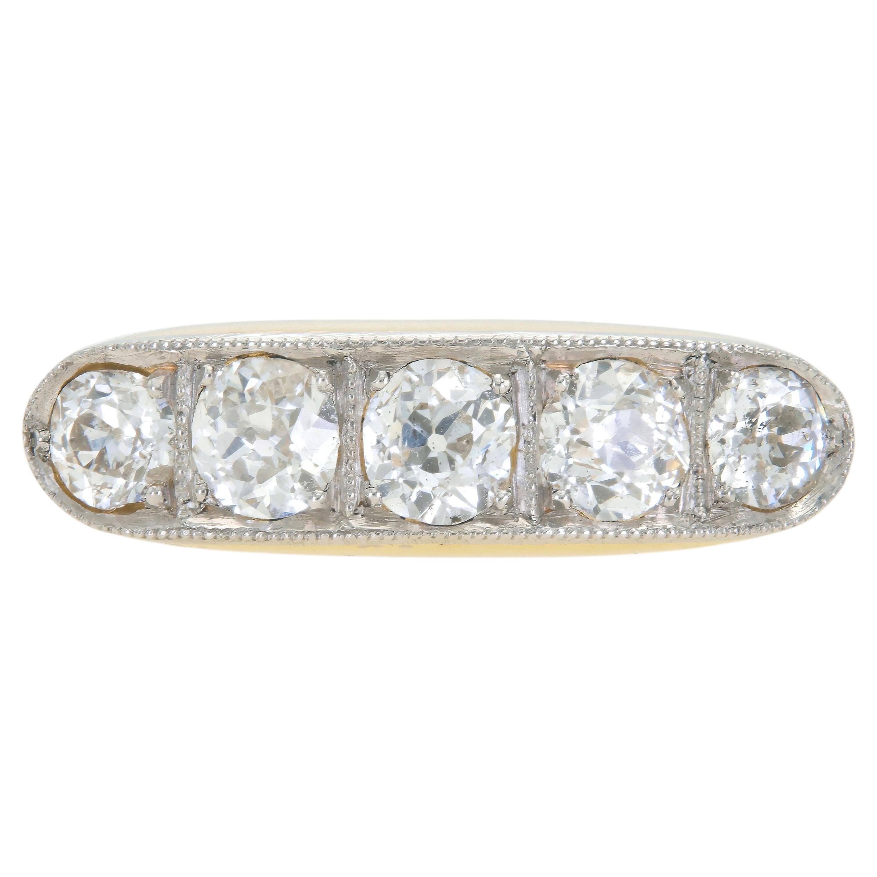 Antique Victorian 2.20 Carat Five-Stone Ring