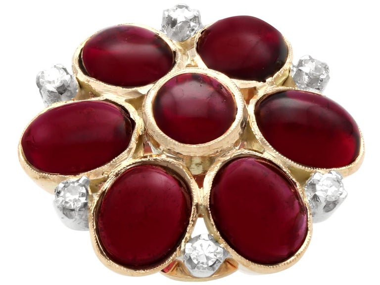 Boucles D'oreilles Or Rose 18 Carats Avec Grenats - Neuf Avec étiquettes, Clous