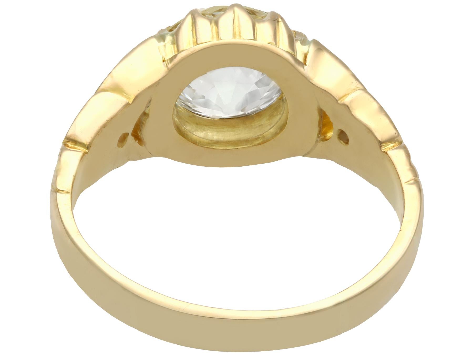 Antique Victorian 2.30 Carat Diamond Yellow Gold Solitaire Ring In Excellent Condition In Jesmond, Newcastle Upon Tyne