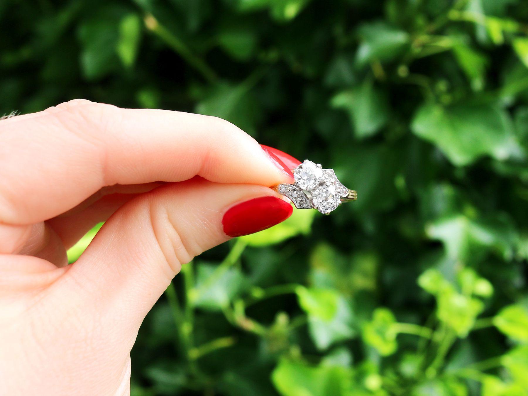 A stunning antique Victorian 2.36 carat diamond and 18 karat yellow gold, 18 karat white gold set twist ring; part of our diverse antique jewelry collections.

This stunning, fine and impressive Victorian engagement ring has been crafted in 18k