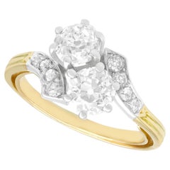Antique Victorian 2.36 Carat Diamond and Yellow Gold Twist Ring