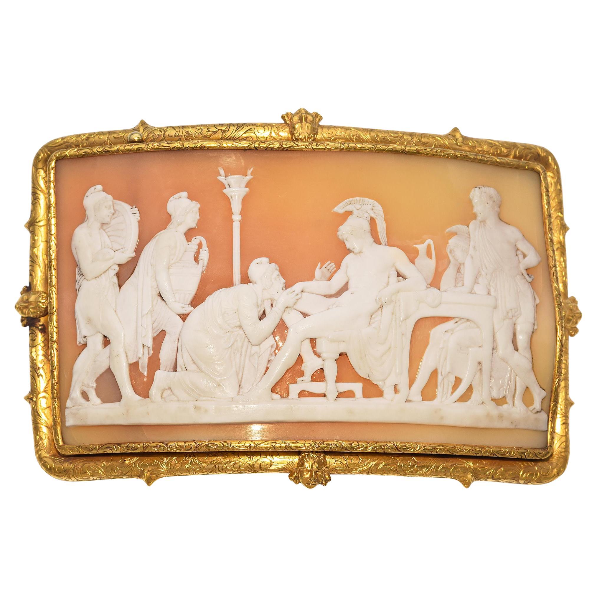 Antique Victorian 23K Gold Cameo Belt Buckle