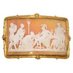 Antique Victorian 23K Gold Cameo Belt Buckle