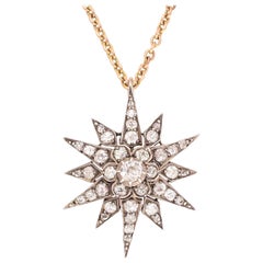 Antique Victorian 2.44 Carat Diamond Star Pendant