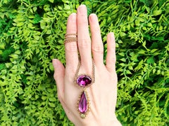 Antike viktorianische Halskette aus 24,68 Karat Amethyst und 18k Gelbgold, um 1830