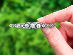 Antique Victorian 2.82 Carat Diamond and Yellow Gold Bar Brooch