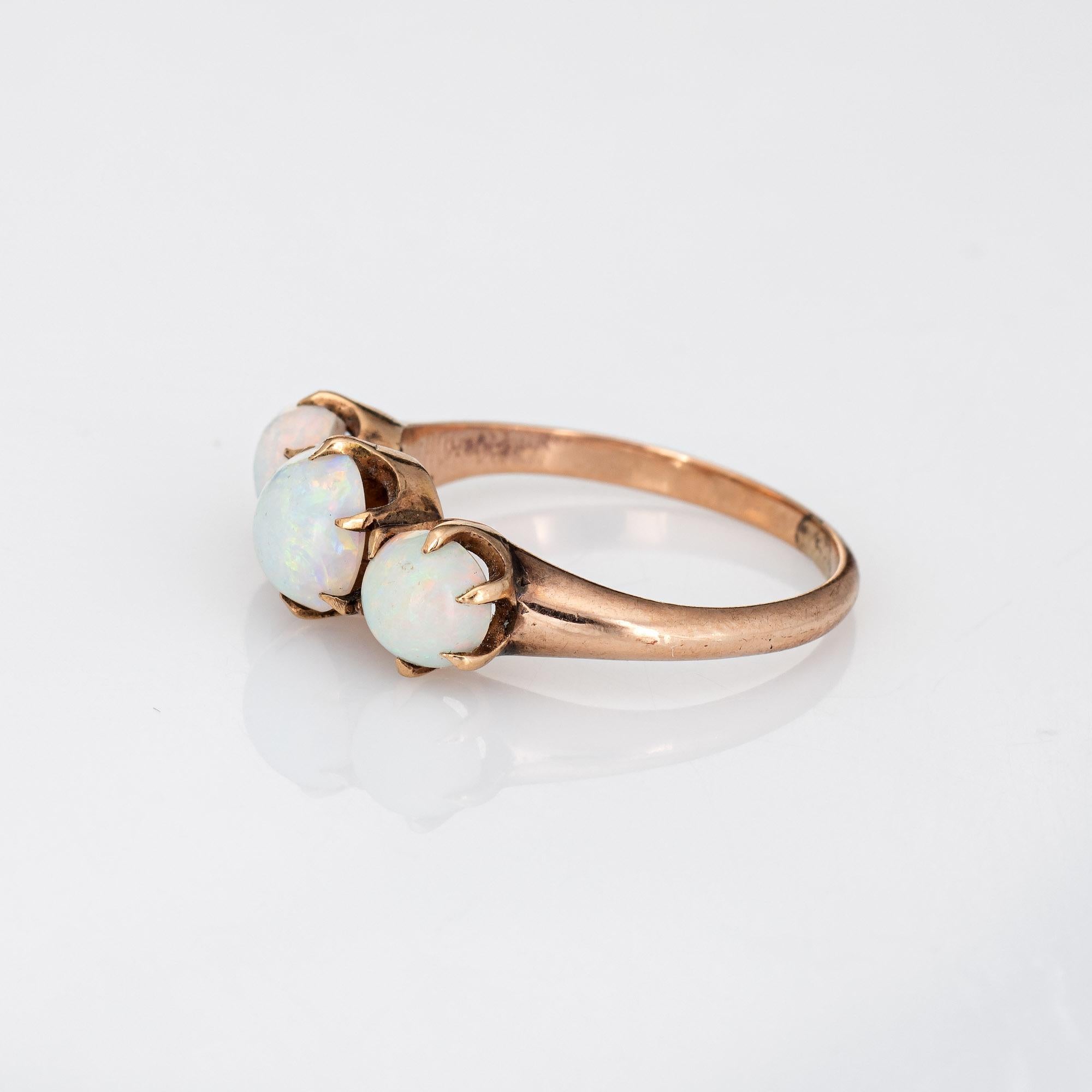 vintage 3 stone opal ring