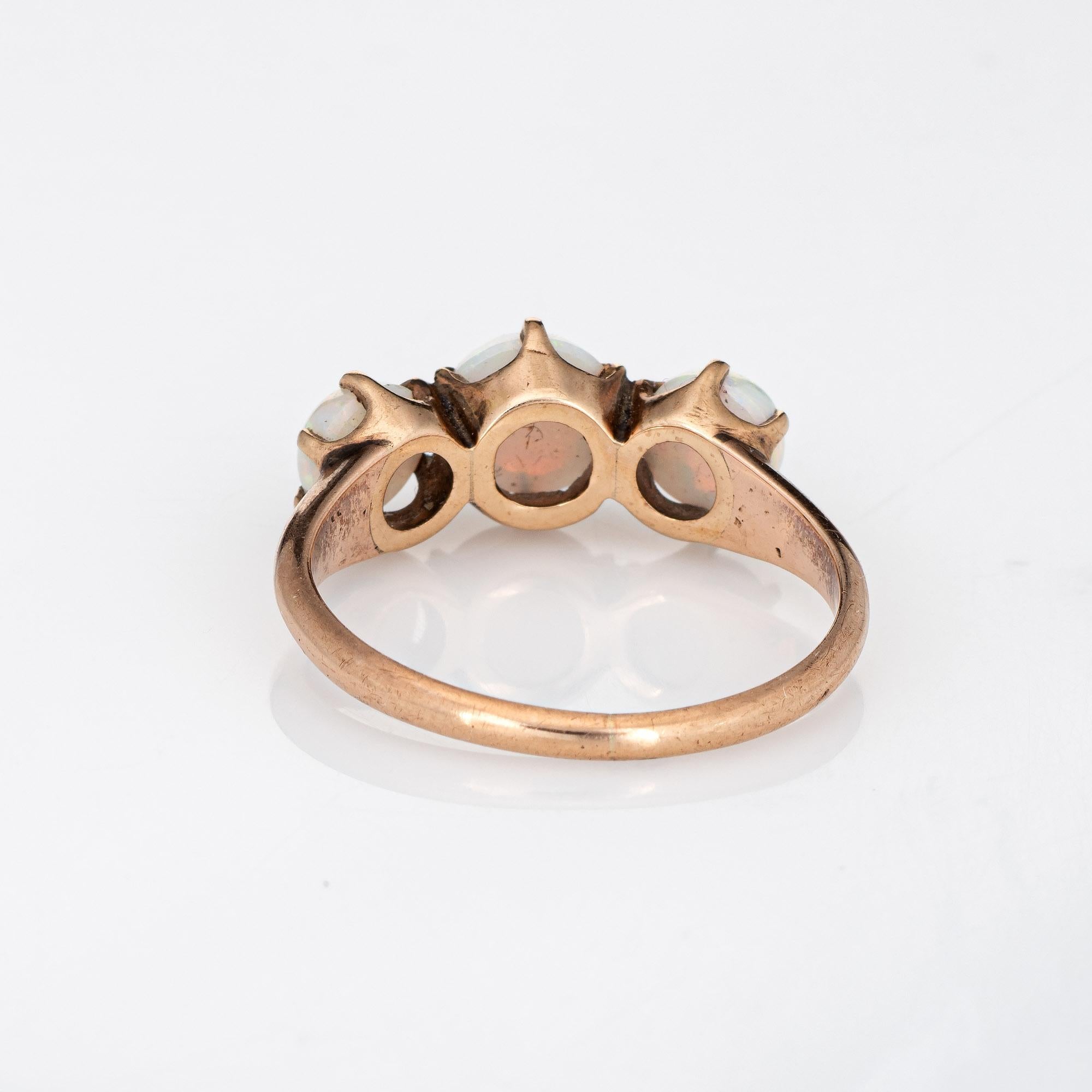 vintage 3 stone opal ring