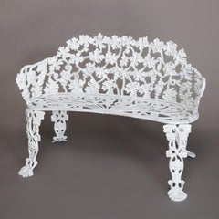 Antique Victorian 3-Piece Grape and Leaf Cast Iron Garden Set by Hart circa 1890