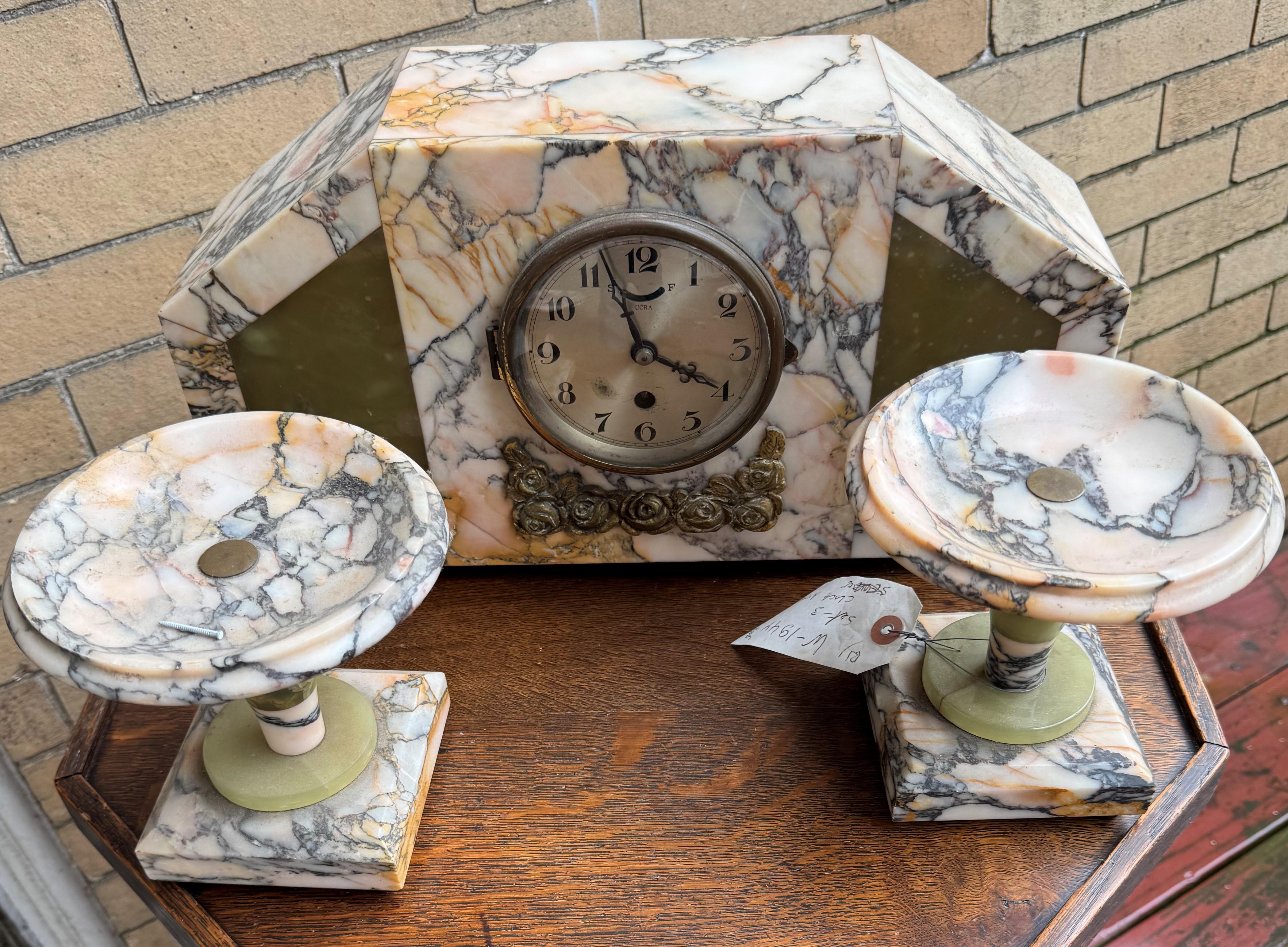 Antique Victorian  3-Piece Mantle Clock Set    HALF OFF SALE   need to go  W1944 For Sale 10