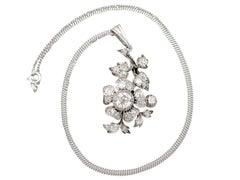 Antique Victorian 3.20 Carat Diamond and Silver Set Pendant