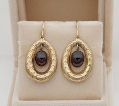 Antique Victorian 3.80 Carat Red Garnet Wreath Leaf Drop Earrings