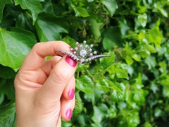 Antique Victorian 3.87 Carat Diamond and White Gold Brooch