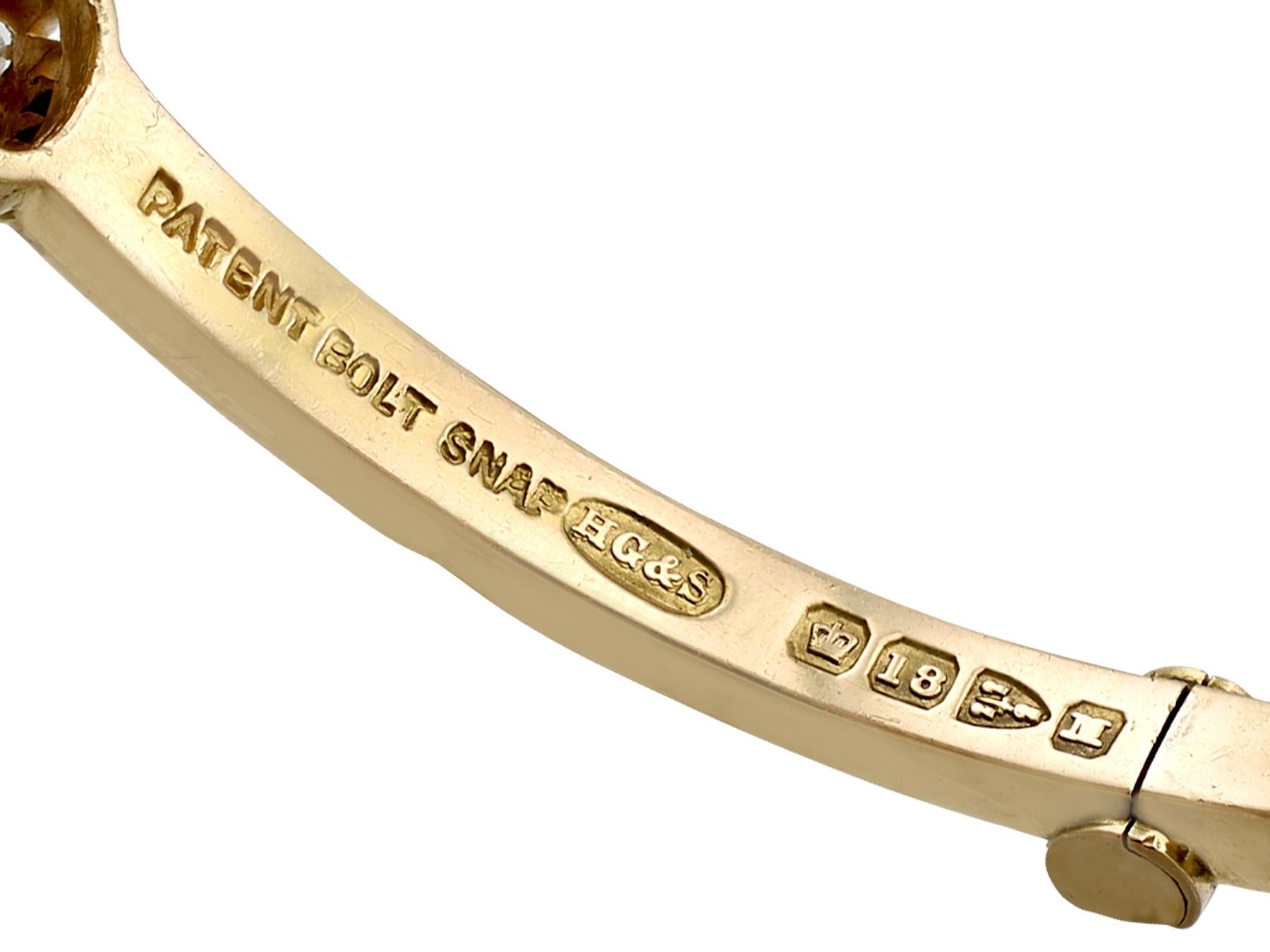 Women's Antique Victorian 3.92 Carat Opal and 3.25 Carat Diamond Yellow Gold Bangle For Sale