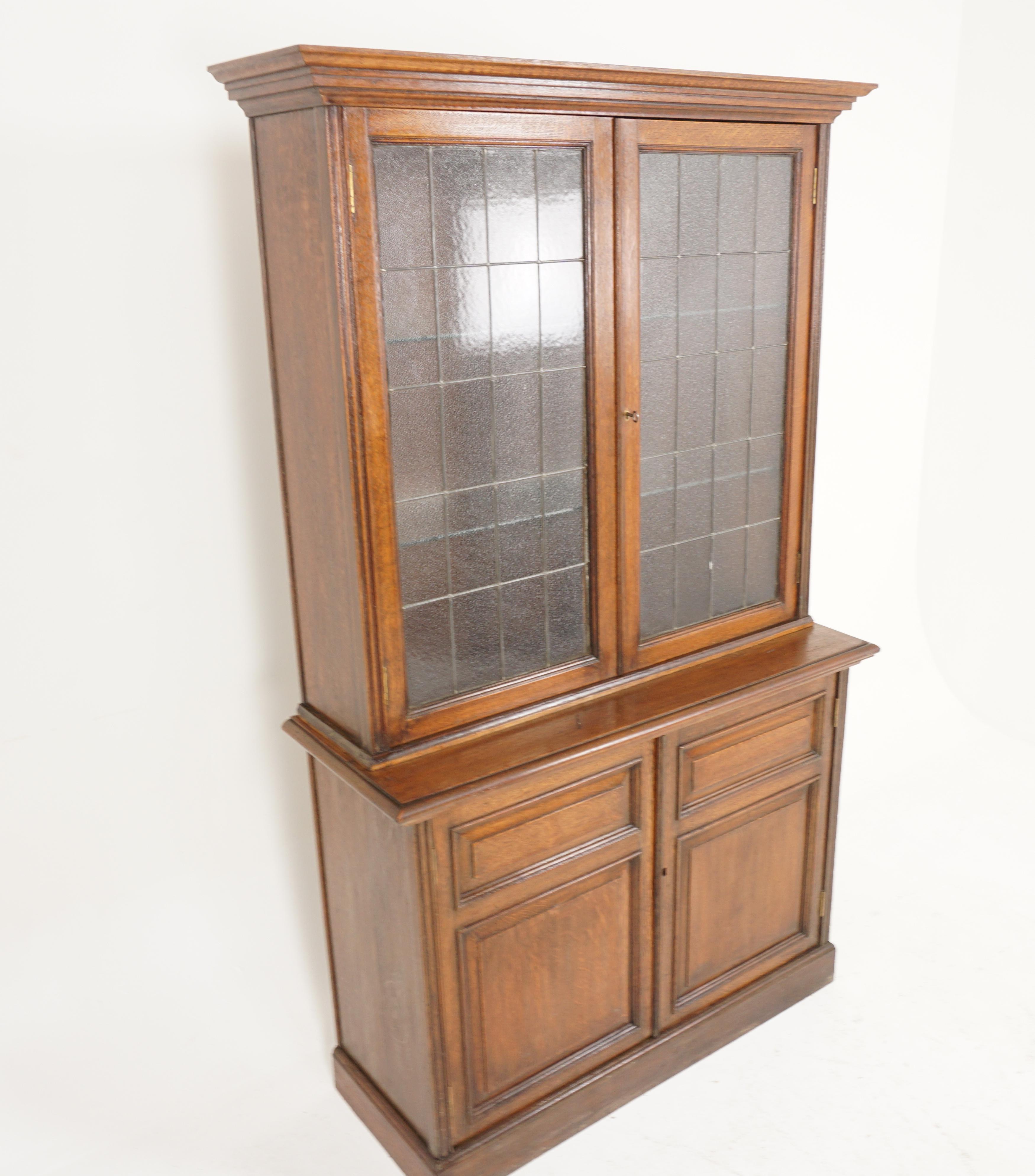 Scottish Antique Victorian 4 Door Bookcase, Display Cabinet, Scotland 1900, H277 For Sale