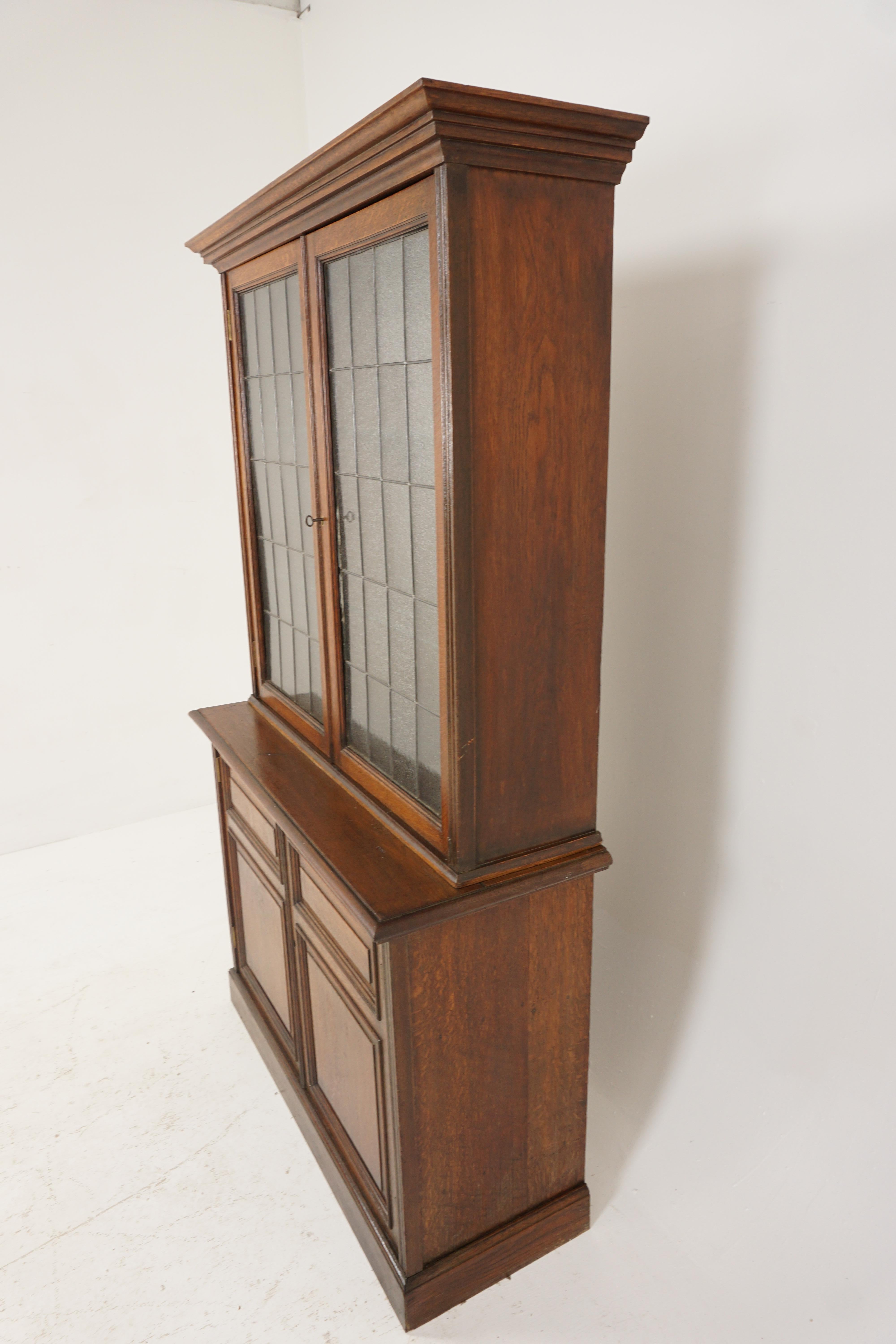 Antique Victorian 4 Door Bookcase, Display Cabinet, Scotland 1900, H277 For Sale 2