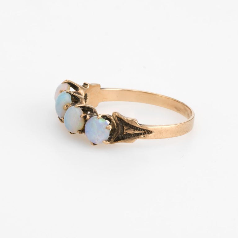 Antique Victorian 4-Stone Opal Ring Vintage 10 Karat Gold ...