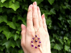 Victorian 4.12 Carat Amethyst and Pearl Yellow Gold Pendant