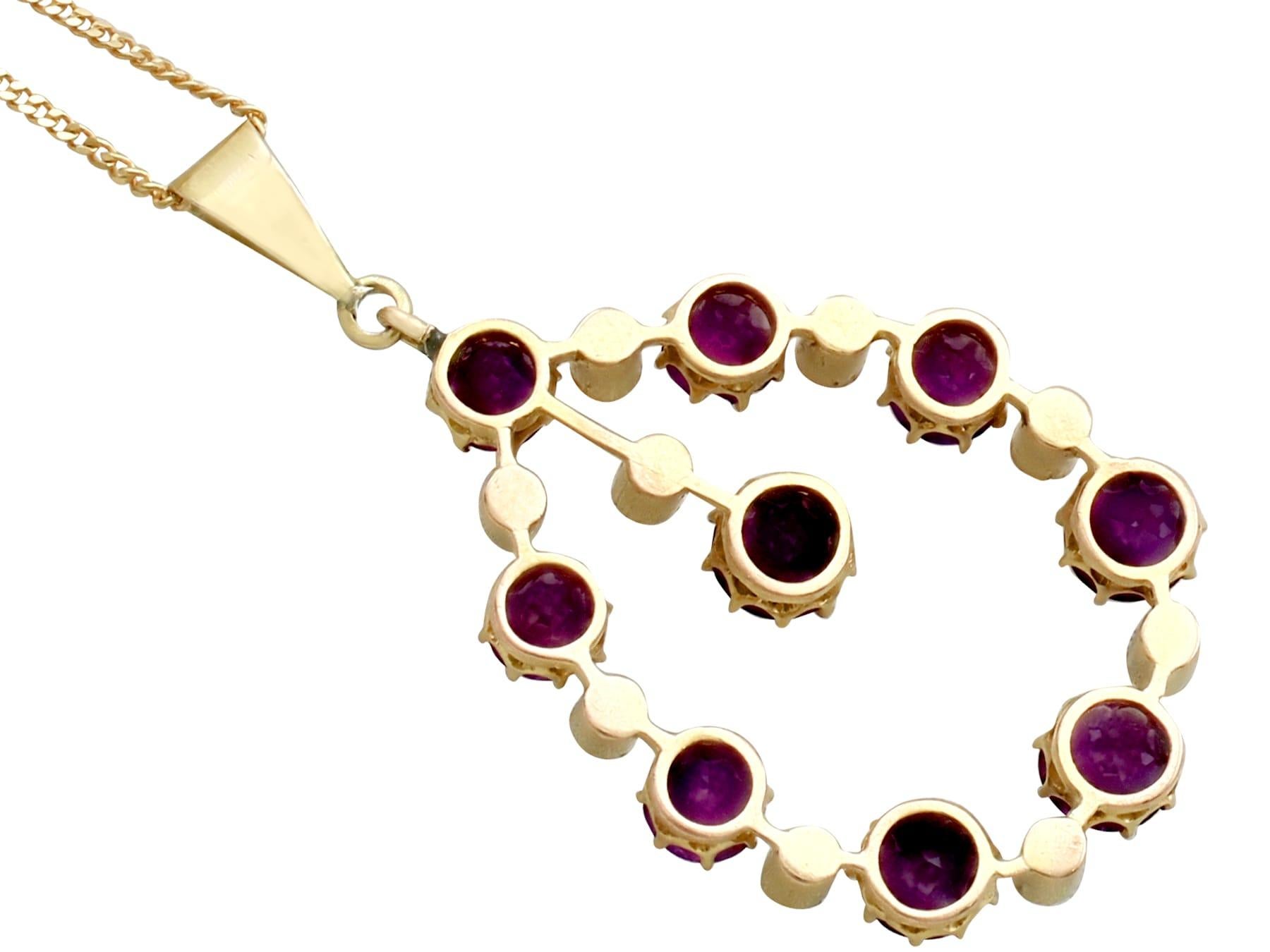 Victorian 4.12 Carat Amethyst and Pearl Yellow Gold Pendant For Sale 1