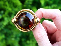 Antique Victorian 44.68 Carat Smoky Quartz and Yellow Gold Brooch