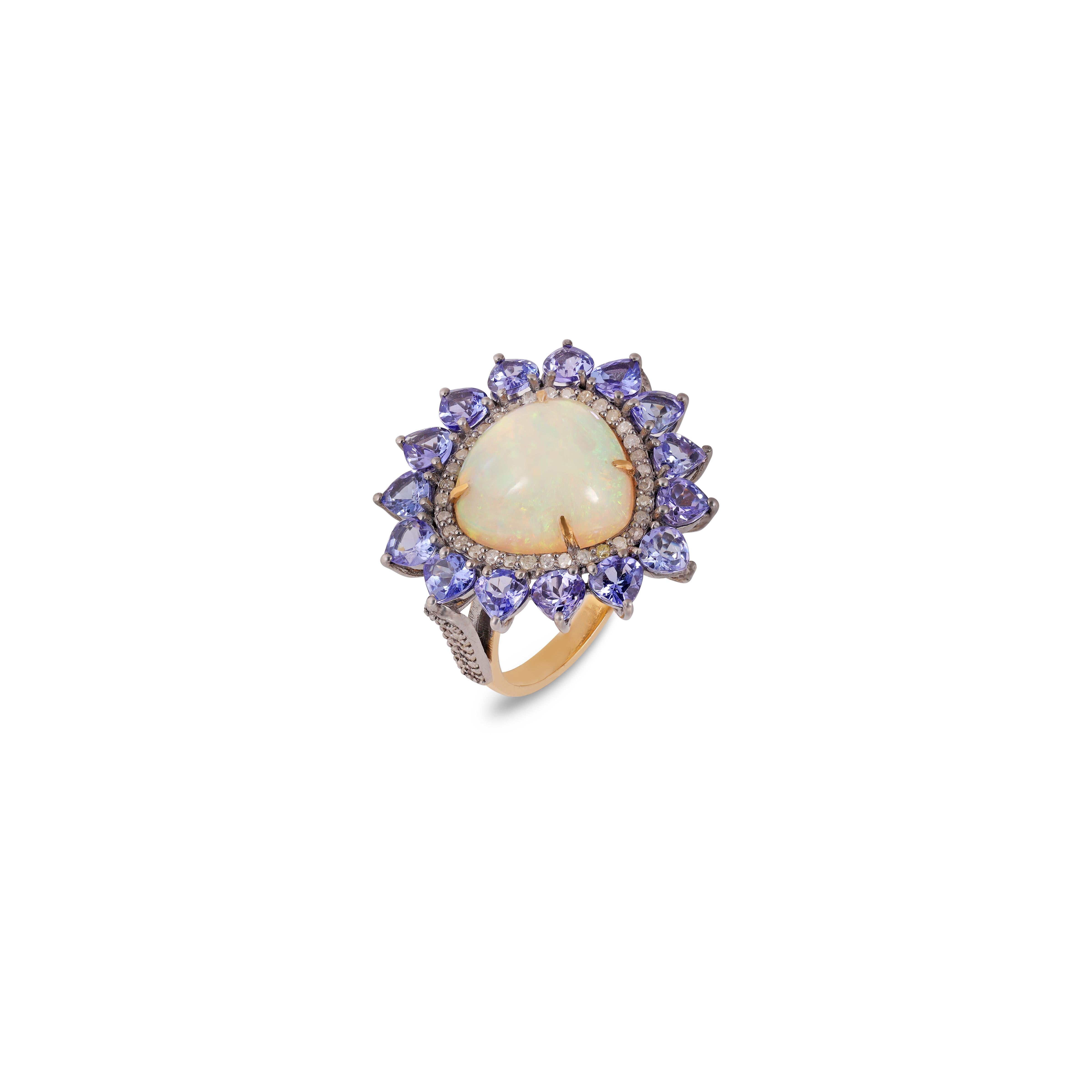 Oval Cut Teardrop Cocktail Ring For Sale