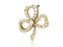 Antique Victorian 4.50 Carat Diamond Clover Brooch Pendant