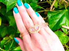 Antigua pulsera victoriana de oro rosa de 4,90 quilates de piedra de luna y perlas de siembra