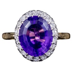 Antique Victorian 5 Carat Amethyst Diamond 18 Carat Gold, circa 1900 Ring
