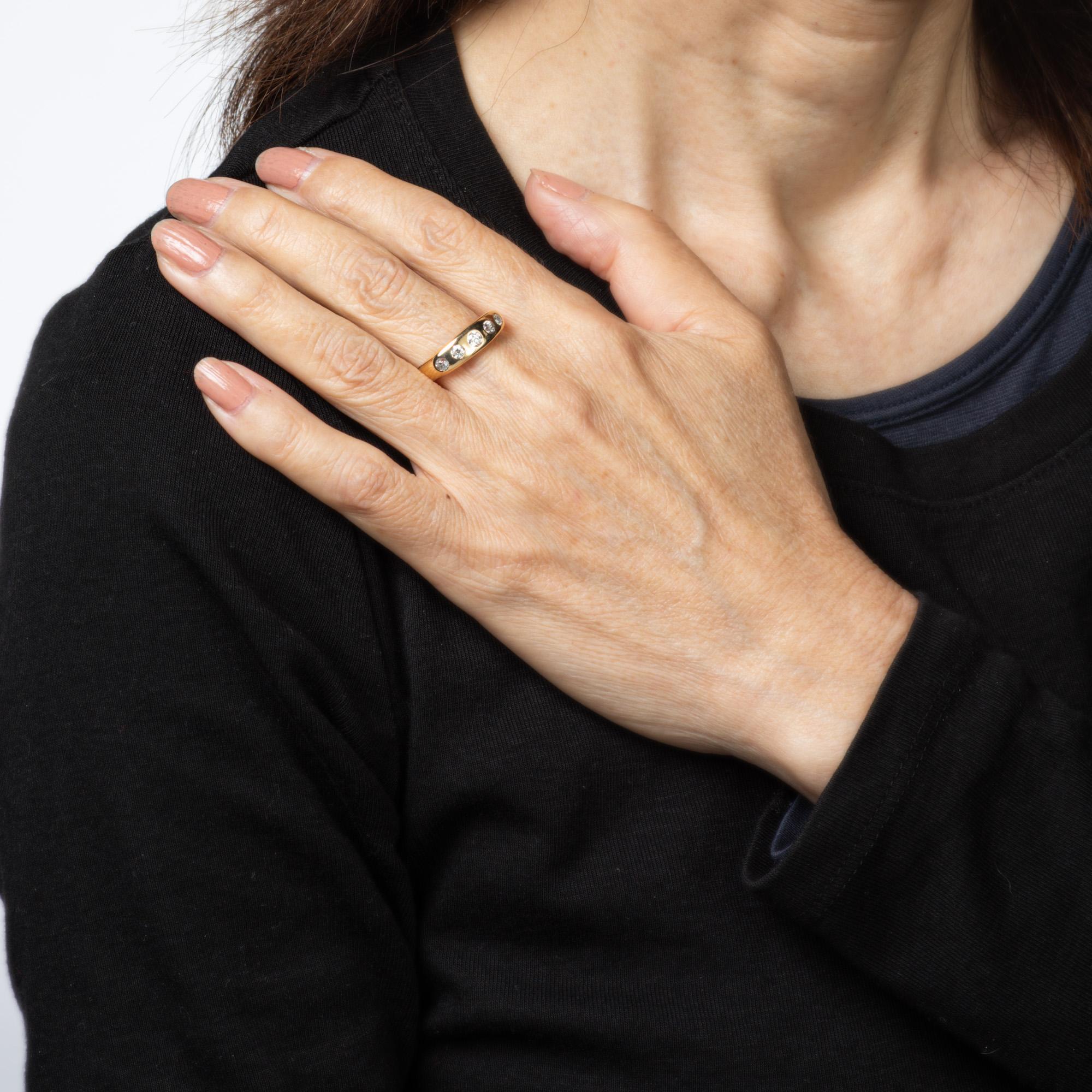 Bague victorienne ancienne à 5 pierres en or jaune 14 carats, taille 8,5 Pour femmes en vente