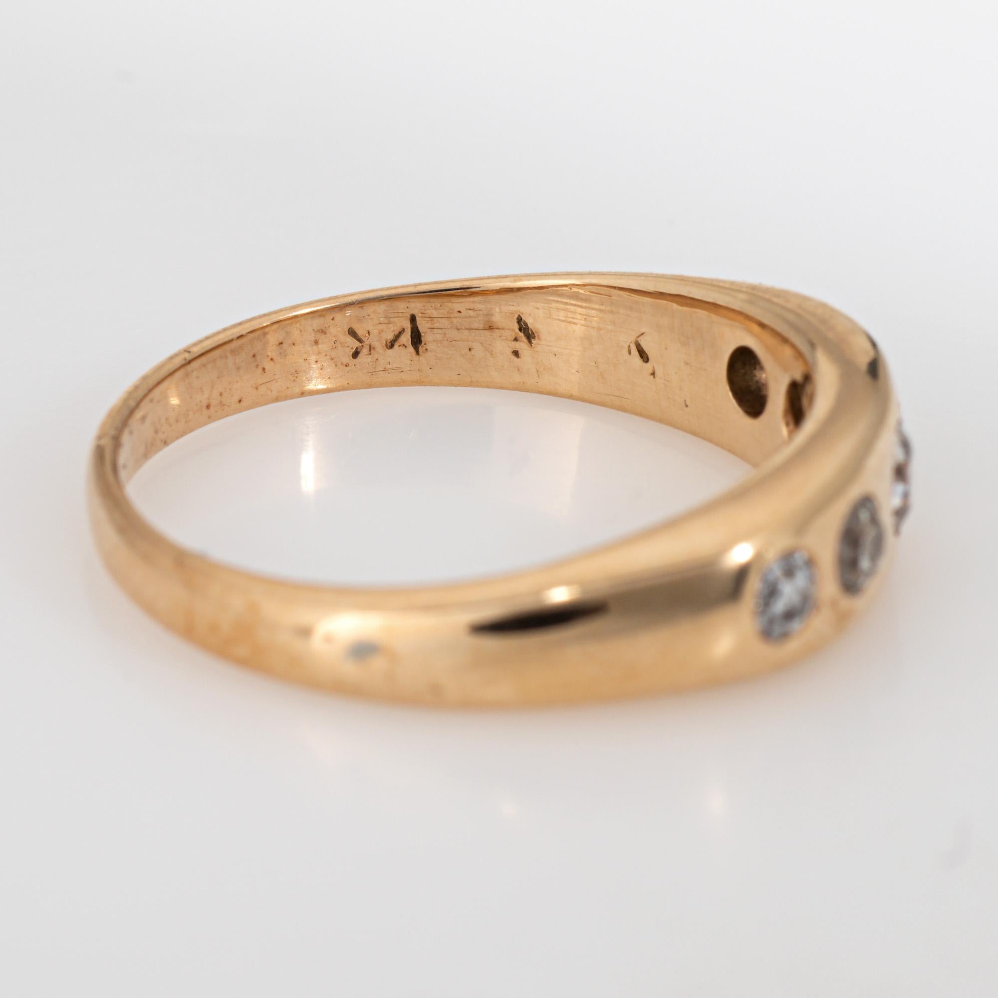 Bague victorienne ancienne à 5 pierres en or jaune 14 carats, taille 8,5 en vente 1