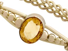 Antique Victorian 5.05 Carat Citrine and Yellow Gold Bangle
