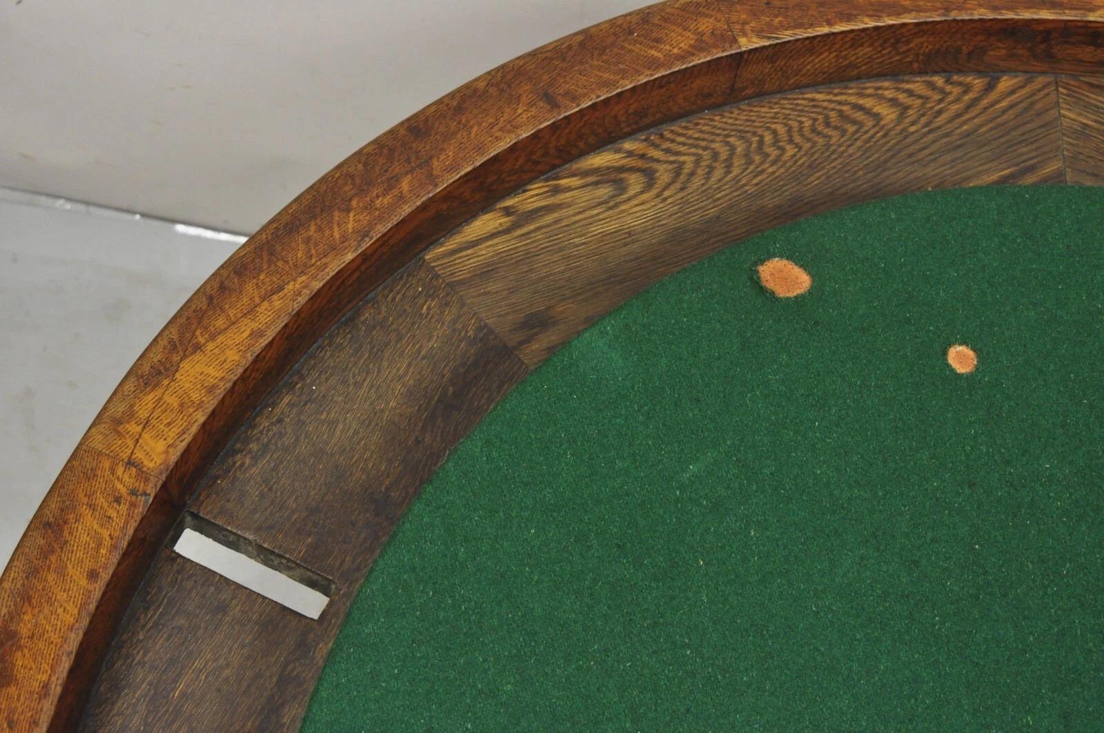 Mesa de juego de póquer antigua victoriana redonda de 54
