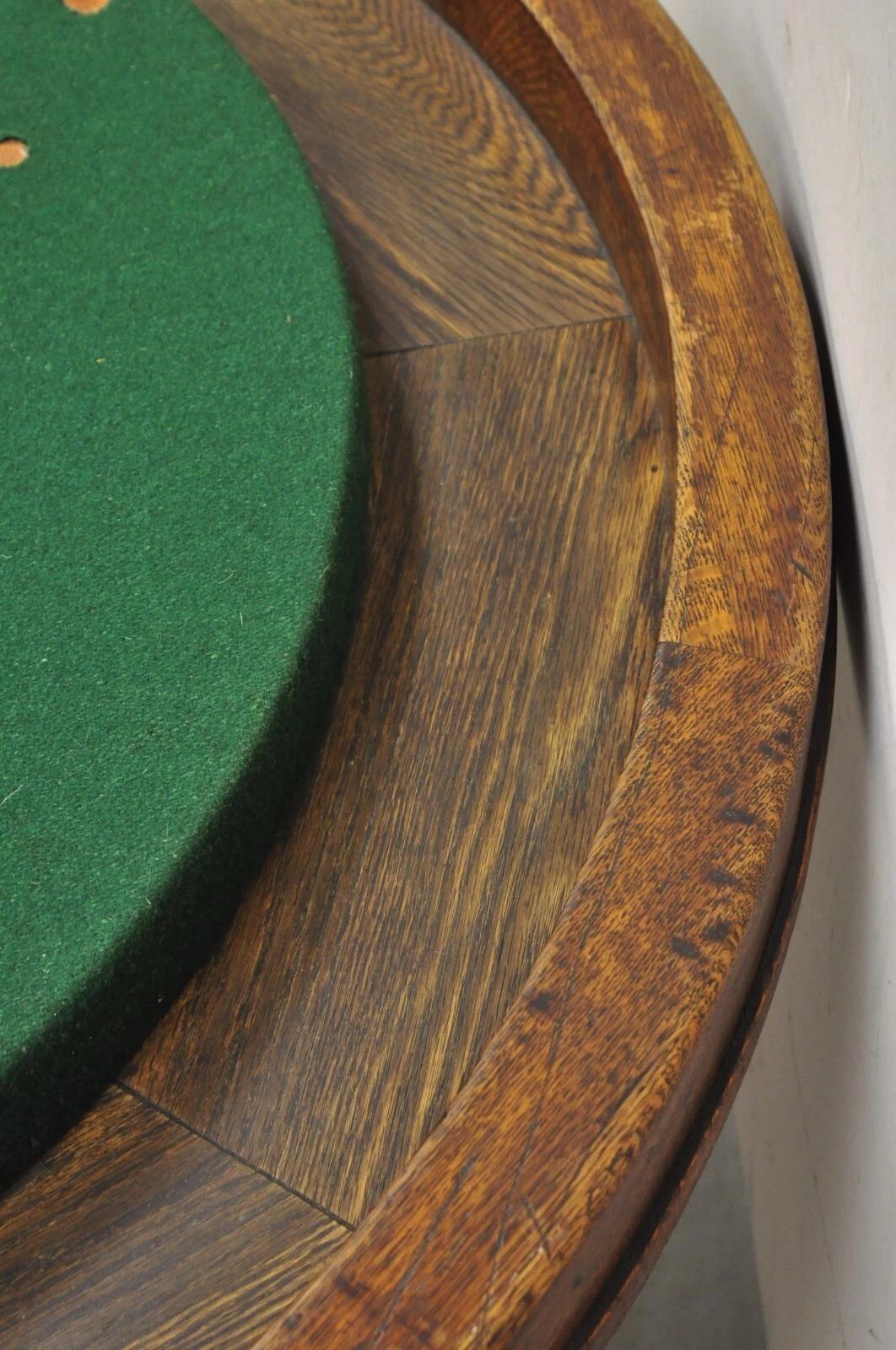 Mesa de juego de póquer antigua victoriana redonda de 54
