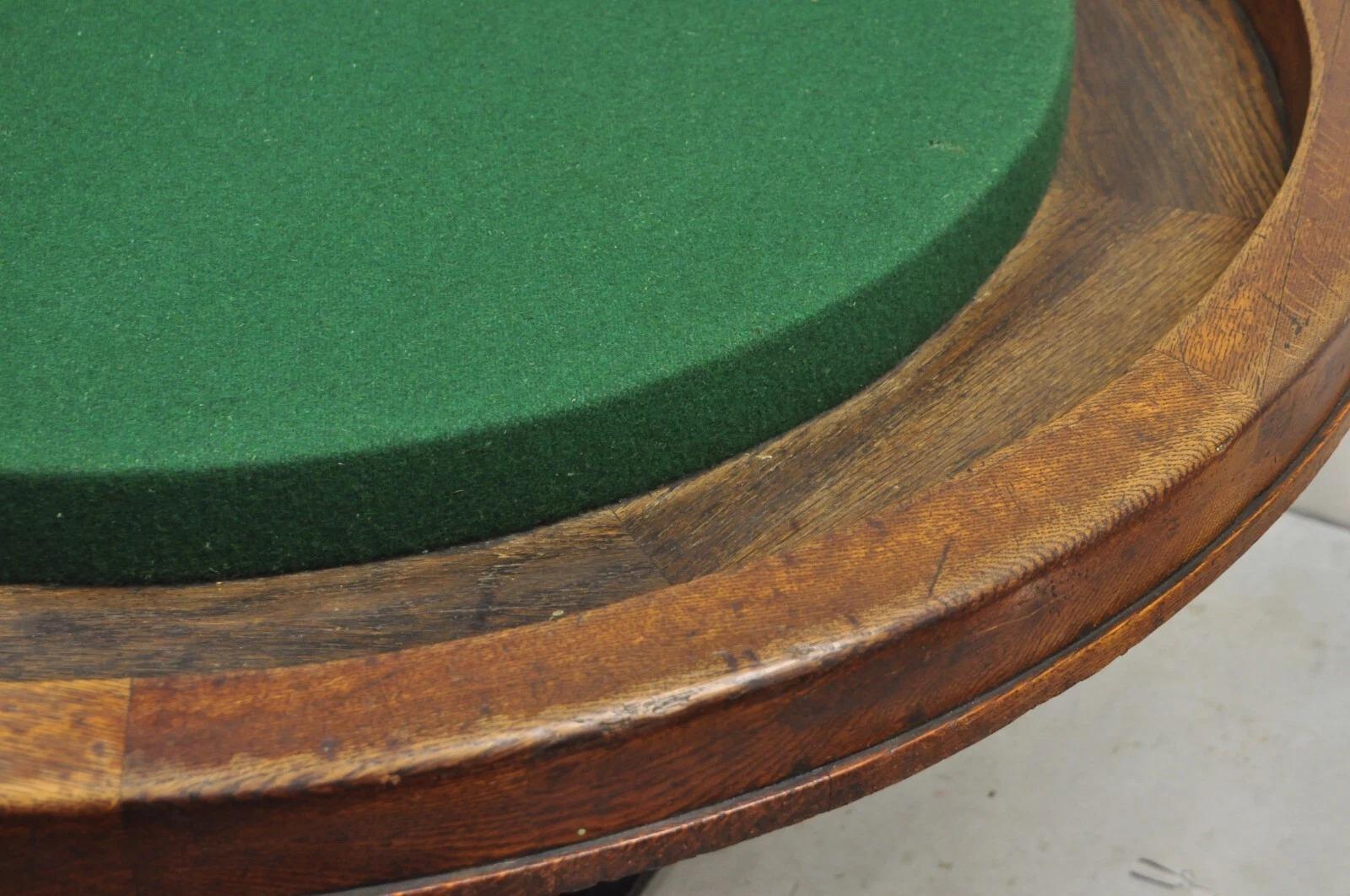 Mesa de juego de póquer antigua victoriana redonda de 54