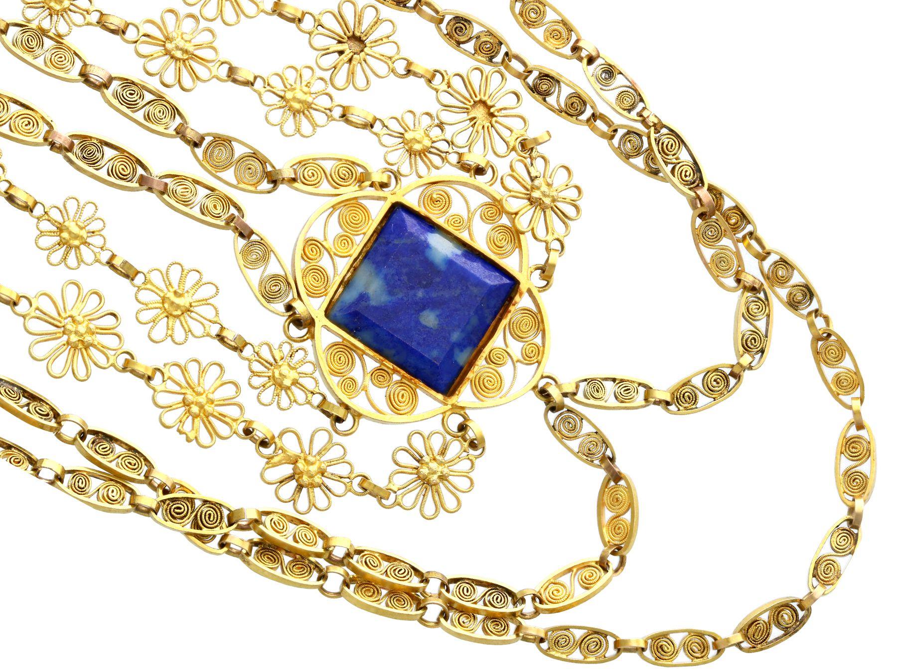 lapis lazuli and gold necklace