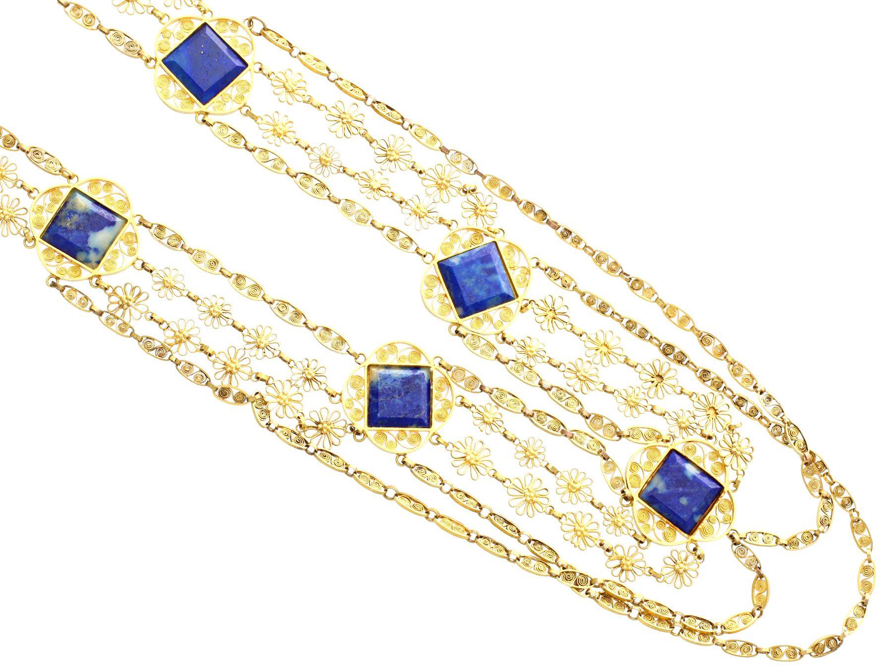 lapis lazuli and gold necklace