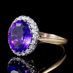 Antique Victorian 5 Carat Amethyst Diamond 18 Carat Gold, circa 1900 Ring