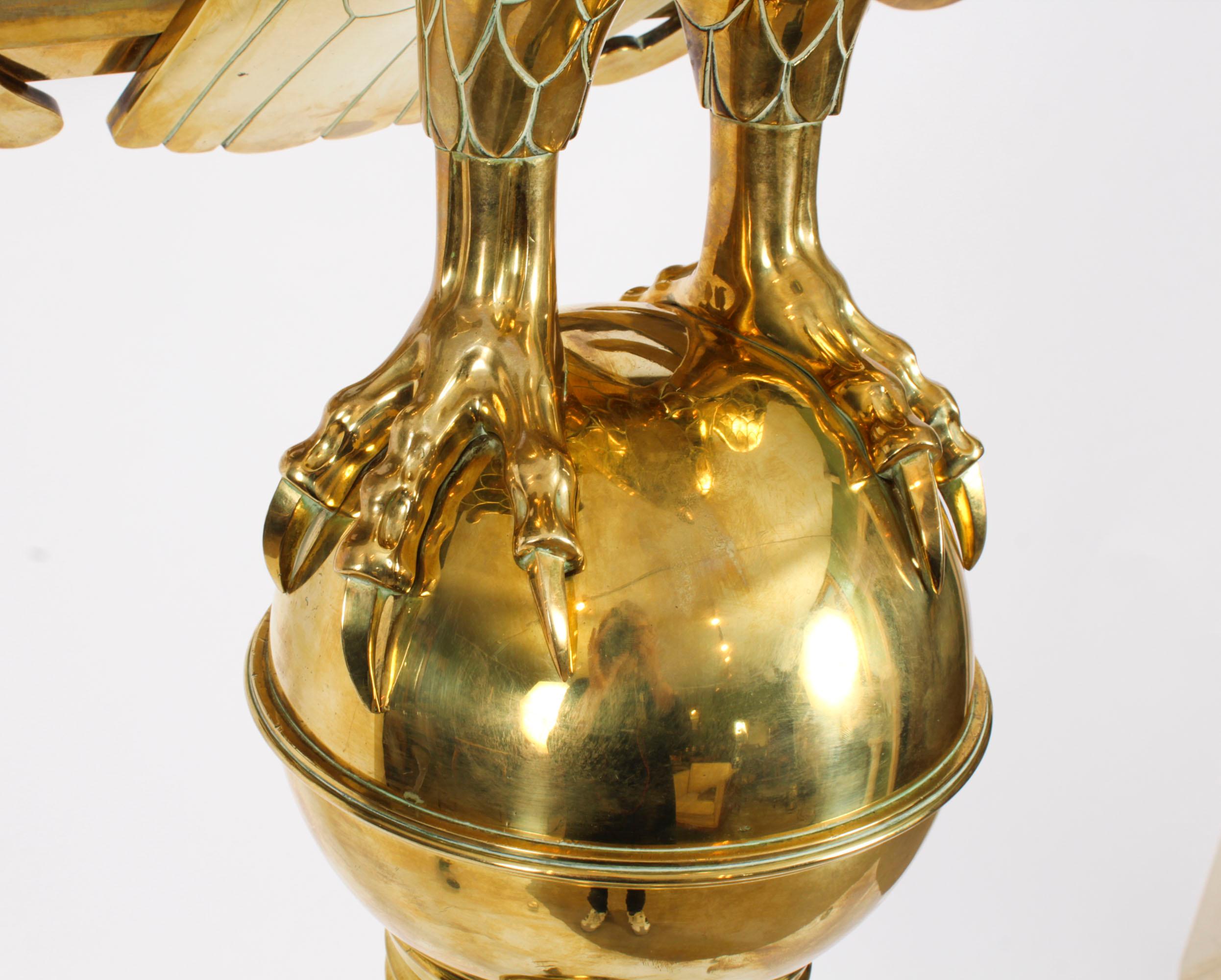 Antique Victorian 5ft6inch Brass Eagle Lectern 19th Century For Sale 9