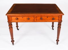 Antico tavolo da scrittura vittoriano a 6 cassetti in Oak del XIX secolo