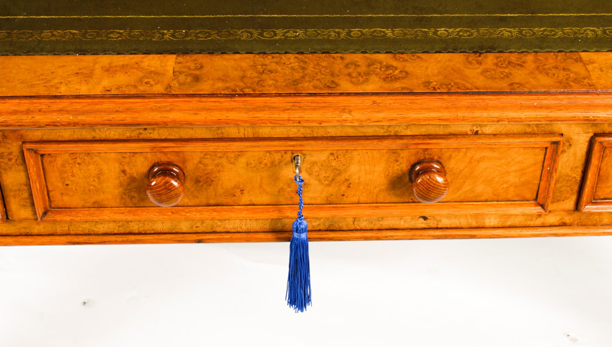 Antique Victorian 6 Drawer Pollard Oak Partners Writing Table Desk 19th C In Good Condition In London, GB