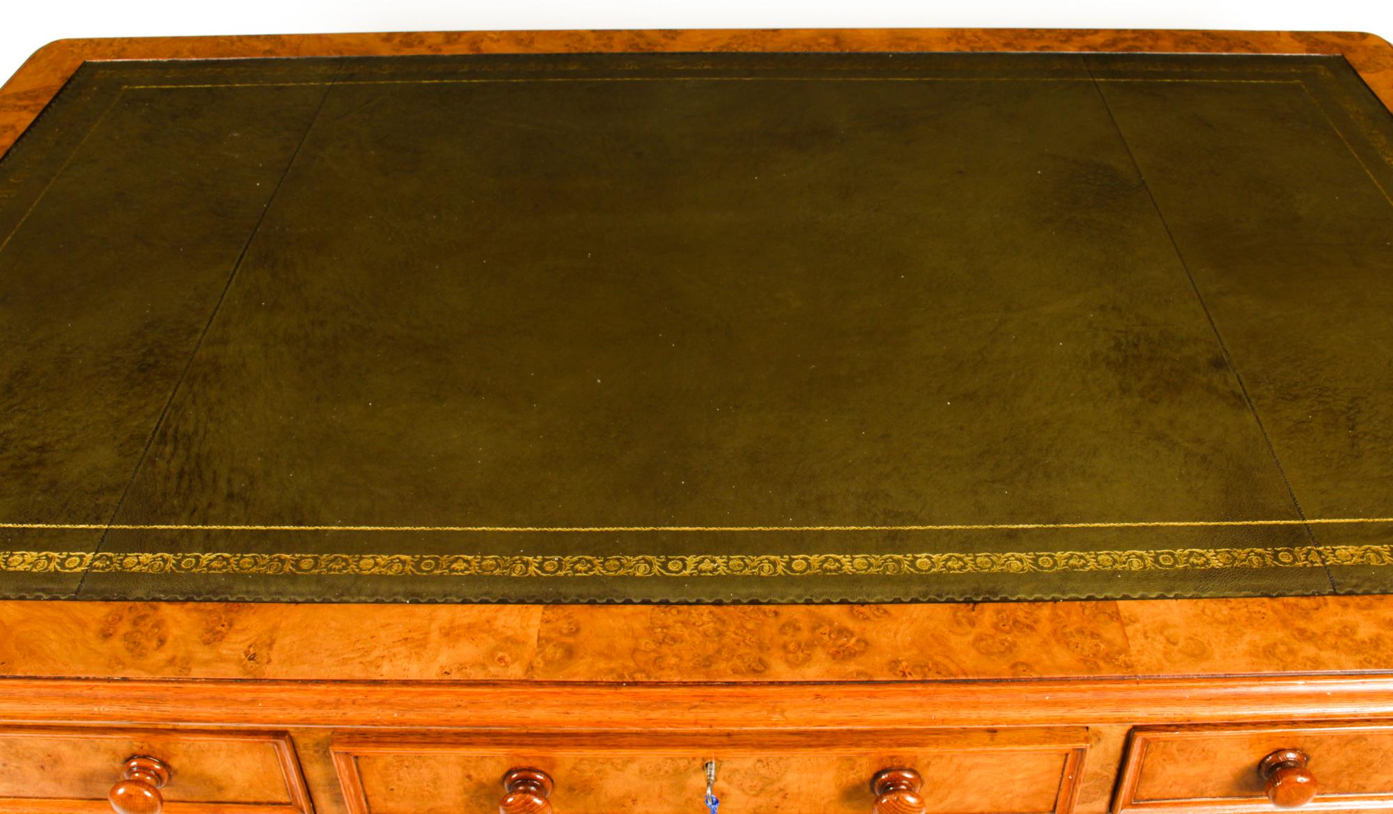 Antique Victorian 6 Drawer Pollard Oak Partners Writing Table Desk 19th C 3