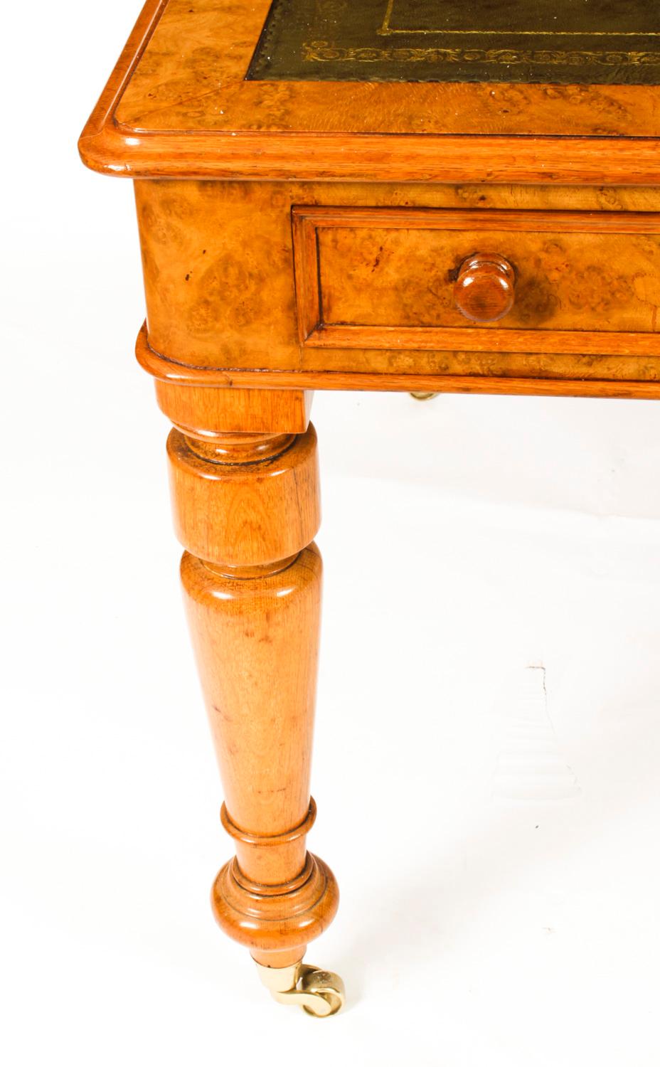 Antique Victorian 6 Drawer Pollard Oak Partners Writing Table Desk 19th C 4